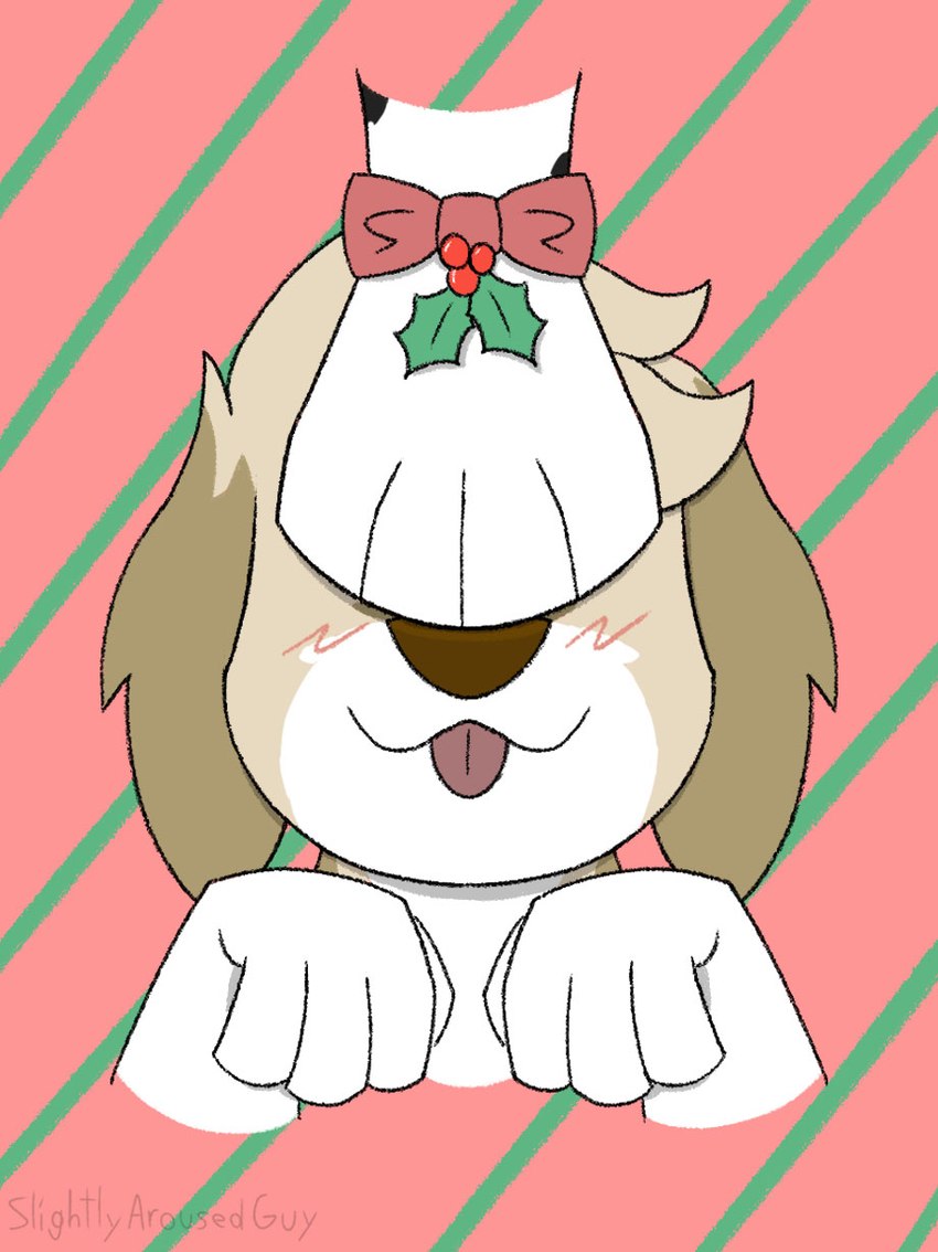 accidental_holly anthro birthday_gift blush blush_lines bow_ribbon bow_tie duo feet female fluffy_ears foot_fetish hair holly_(plant) lewdmas male male/female paws paws_in_face plant tongue tongue_out slightlyarousedguy 101_dalmatian_street 101_dalmatians disney drew_dalmatian_(slightlyarousedguy) fan_character gracie_(vixeyhuskybutt) bird_dog canid canine canis dalmatian domestic_dog golden_retriever hunting_dog mammal retriever hi_res