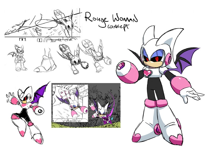 roboticized masters, rouge the bat, and rouge woman (sonic the hedgehog (archie) and etc) created by ben bates
