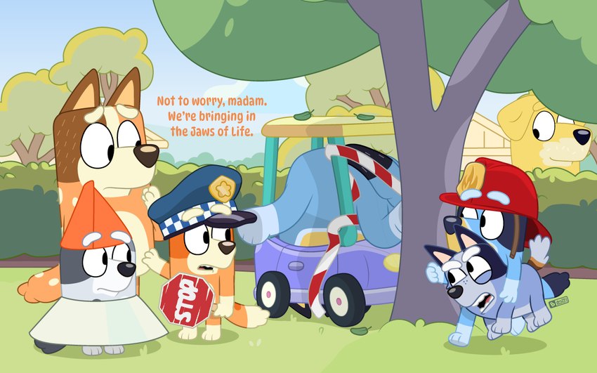 bandit heeler, chilli heeler, muffin heeler, bingo heeler, bluey heeler, and etc (bluey (series) and etc) created by dm29