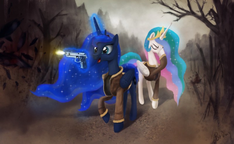 princess celestia and princess luna (two best friends play and etc) created by br0ny