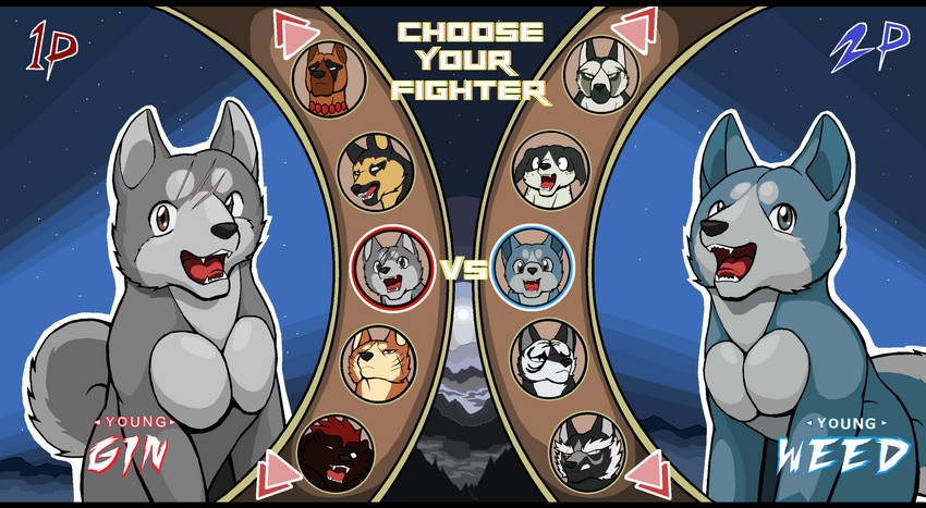 ambiguous_gender character_select feral fighters fighting_game fighting_game_ui group gui male menu open_mouth scar select_screen text title tongue versus droll3 ginga_(series) akakabuto_(ginga) gin_(ginga) riki_(ginga) weed_(ginga) bear canid canine canis domestic_dog mammal wolf english_text hi_res