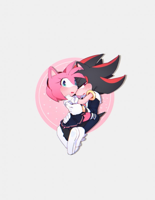 amy rose and shadow the hedgehog (sonic the hedgehog (series) and etc) created by iku-t0