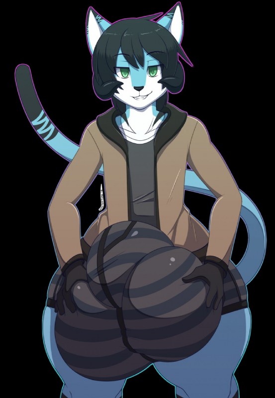 anthro balls big_balls big_bulge big_penis biped blue_body blue_fur briefs bulge clothed clothing fur genitals hair hand_on_bulge holding_bulge horn huge_balls huge_bulge hyper hyper_balls hyper_bulge hyper_genitalia looking_at_viewer male penis smile solo standing tail thick_penis thick_thighs underwear wide_hips wastedtime bleok canid canine demon domestic_cat felid feline felis mammal 2018 hi_res