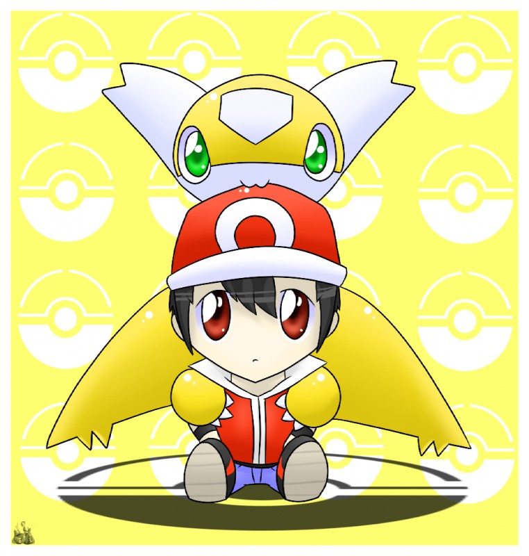 ambiguous_gender anthro bite black_hair border bottomwear chibi claws clothed clothing duo feral footwear green_eyes hair hat headgear headwear jacket looking_at_viewer male nude pants pattern_background pokeball pokeball_background red_eyes shoes simple_background sitting topwear white_body white_border white_skin yellow_background yellow_body yellow_skin sol-lar-bink nintendo pokemon enatias fan_character pokemon_trainer red_(pokemon) generation_3_pokemon human latias legendary_pokemon mammal pokemon_(species) shiny_pokemon 2014 digital_media_(artwork) watermark