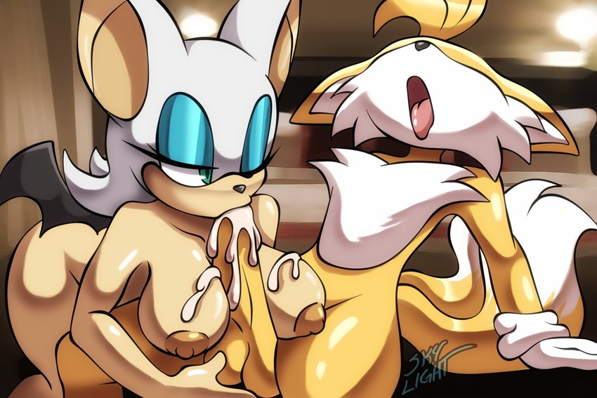 miles prower and rouge the bat (sonic the hedgehog (series) and etc) created by skylight (artist)