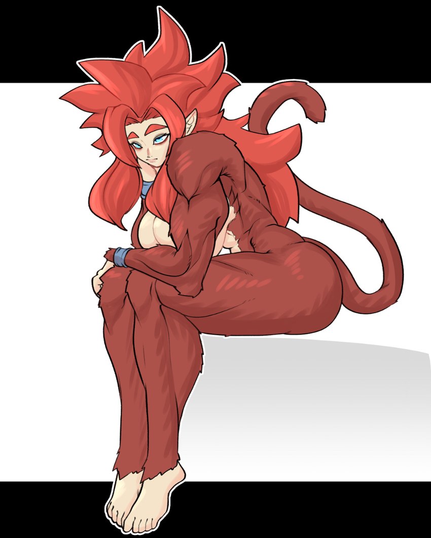 big_breasts blue_eyes breasts crossgender female fur hair huge_breasts humanoid_pointy_ears long_hair looking_at_viewer mtf_crossgender muscular muscular_female muscular_humanoid nude nude_female nude_humanoid orange_hair pointy_ears red_body red_fur sitting solo super_saiyan_4 tail thevarking dragon_ball gogeta animal_humanoid humanoid mammal mammal_humanoid monkey_humanoid primate primate_humanoid saiyan 2024 hi_res