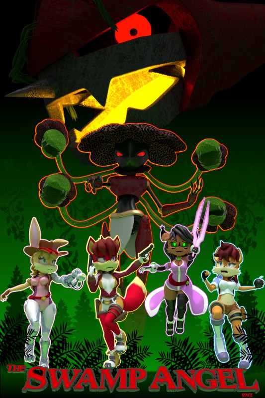 bunnie rabbot, fiona fox, nicole the lynx, and sally acorn (sonic the hedgehog (archie) and etc) created by rotalice2