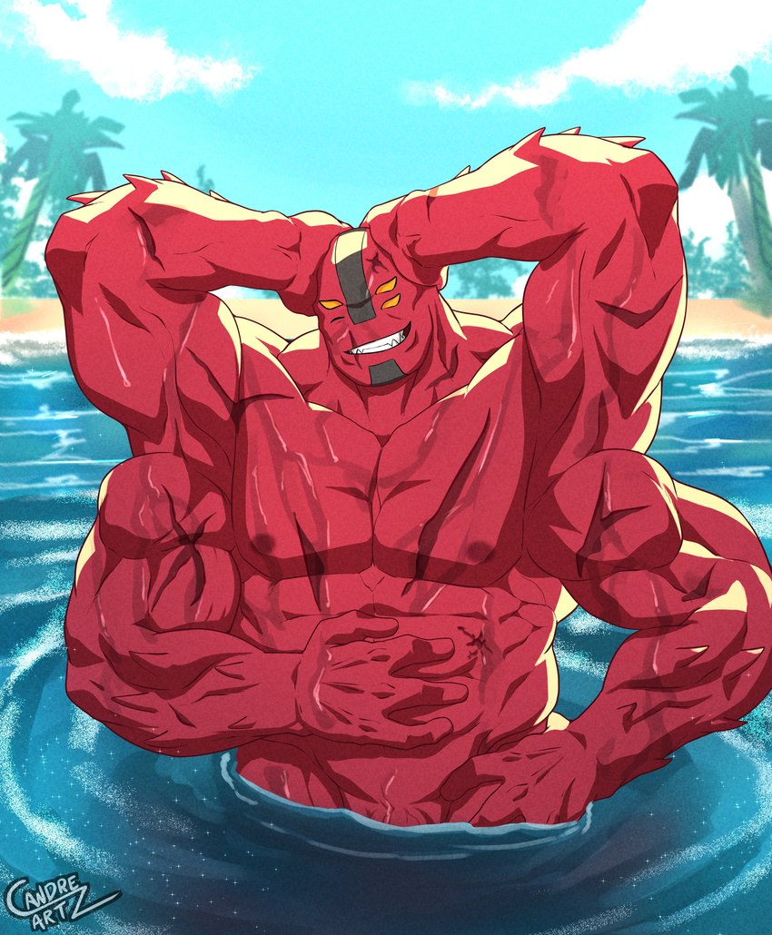 4_arms 4_eyes abs male multi_arm multi_eye multi_limb muscular muscular_humanoid muscular_male pecs red_body red_skin scar solo c_andreartz ben_10 cartoon_network four_arms_(ben_10) alien alien_humanoid humanoid tetramand absurd_res hi_res