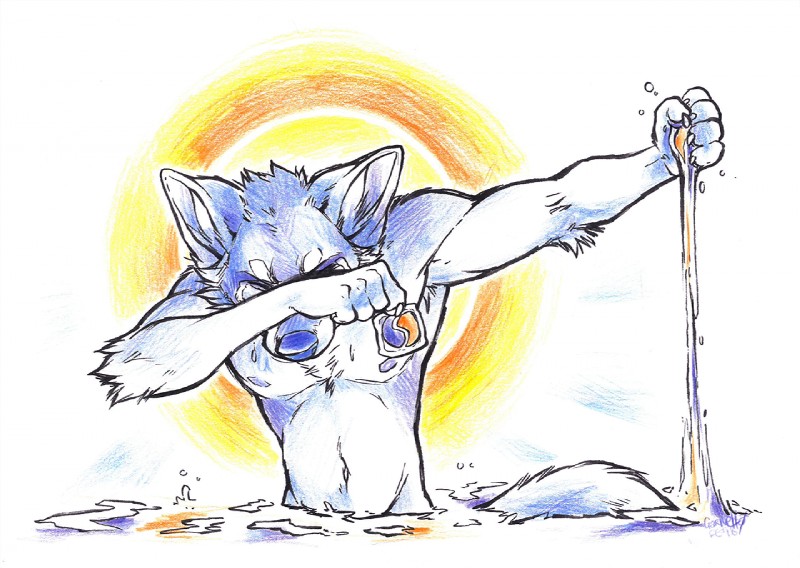 dabbing detergent detergent_pod simple_background solo tail water conditional_dnp garnetto tide_(brand) tide_pod canid canine mammal 2018 meme traditional_media_(artwork)