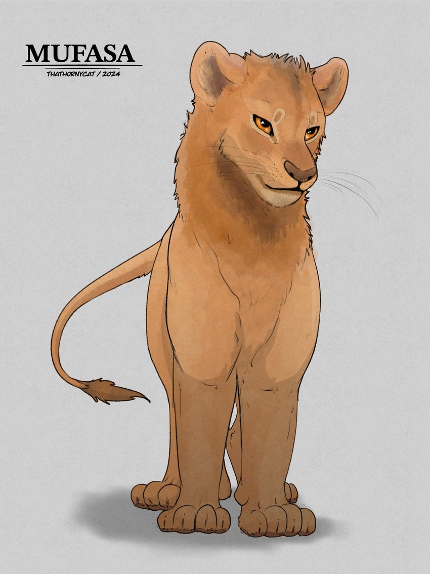 feral grey_background male simple_background solo young thathornycat disney the_lion_king mufasa felid lion mammal pantherine absurd_res colored hi_res sketch