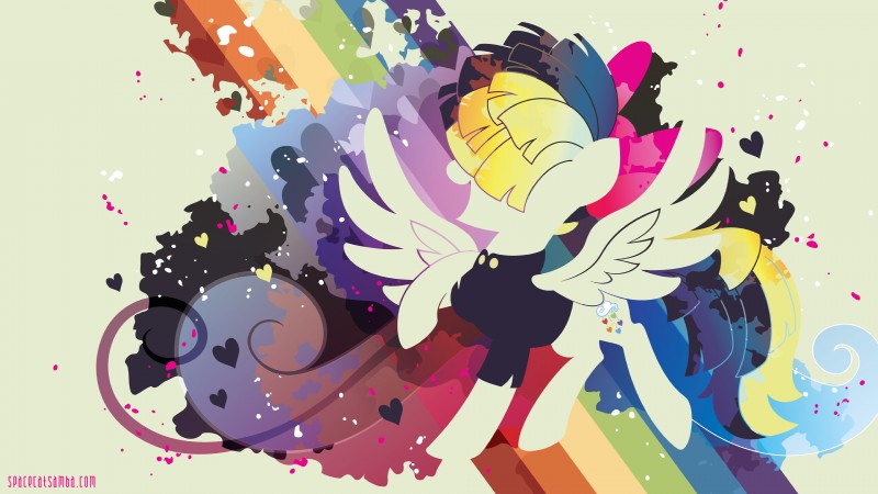 bow_(feature) clothing female frutiger_metro hair hair_over_eyes heart_symbol rainbow silhouette solo wings sambaneko friendship_is_magic hasbro my_little_pony my_little_pony:_the_movie_(2017) mythology songbird_serenade_(mlp) equid equine mammal mythological_creature mythological_equine pegasus 16:9 4k absurd_res hi_res widescreen