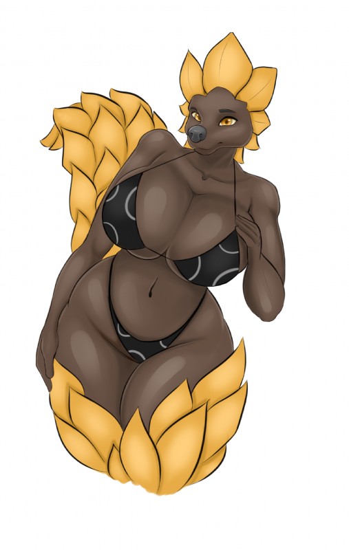 anthro big_breasts bikini breasts clothed clothing female looking_at_viewer scales solo swimwear thick_thighs two-piece_swimsuit blackbetty mammal pangolin hi_res