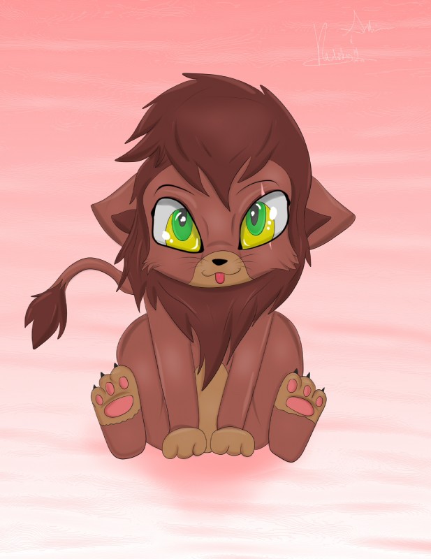 feral happy looking_at_viewer male sitting smile solo tongue young young_feral voshiket disney the_lion_king kovu_(the_lion_king) felid lion mammal pantherine hi_res