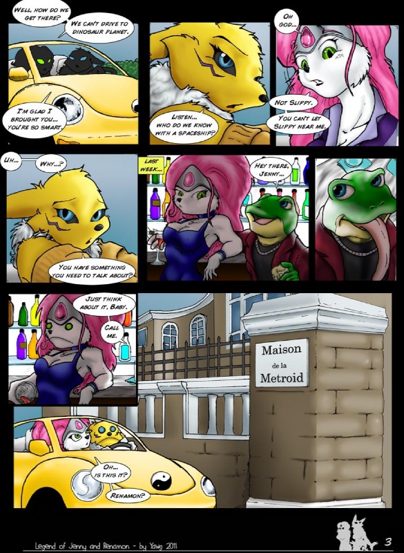 jenny and slippy toad (legend of jenny and renamon and etc) created by yawg