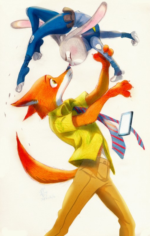 acrobatics action_pose anthro arched_back boop claws clothing countershading dipstick_tail duo female fingerless_gloves gloves gloves_(marking) handwear long_ears male markings multicolored_tail police police_uniform pose simple_background smile surprise tail tail_markings two_tone_tail uniform weketa disney zootopia judy_hopps nick_wilde canid canine fox lagomorph leporid mammal rabbit red_fox true_fox 2016 hi_res