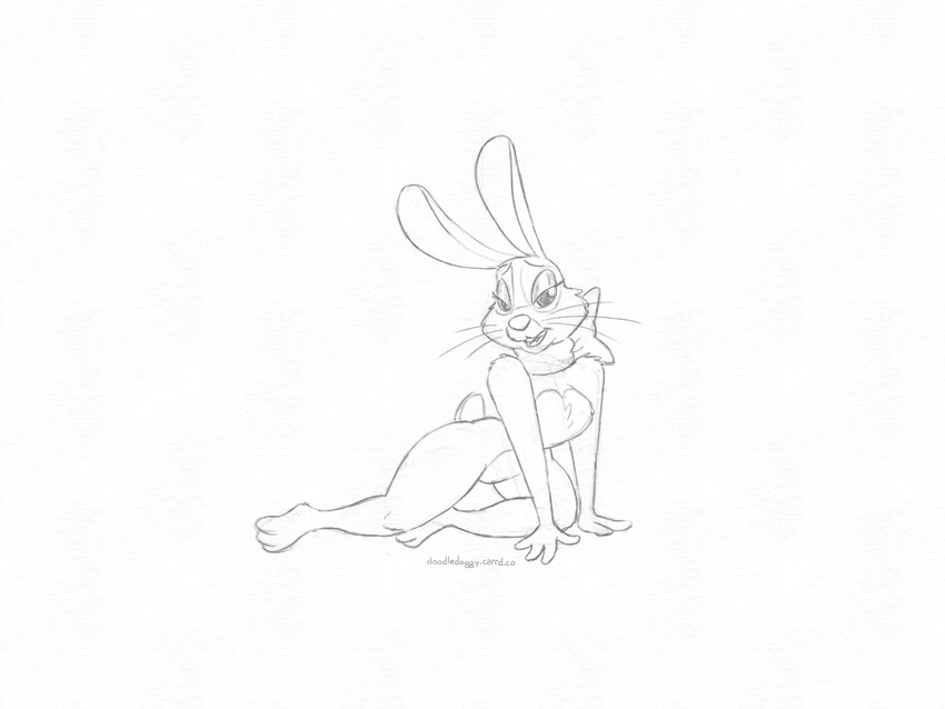 female mascot simulated_traditional_(artwork) solo toony doodledoggy cadbury cadbury_bunny lagomorph leporid mammal rabbit toonkind absurd_res clip_studio_paint_(artwork) digital_media_(artwork) hi_res monochrome