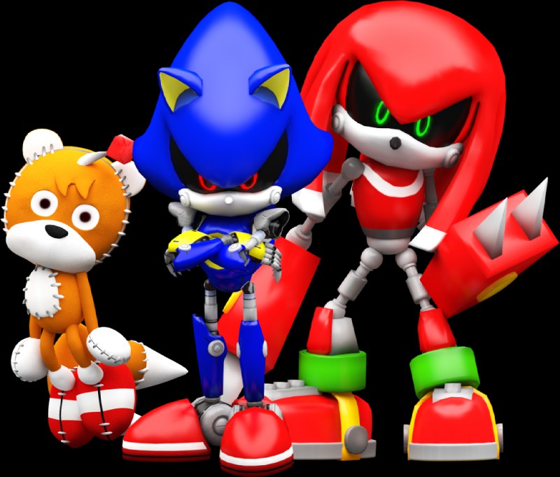 metal knuckles, metal sonic, and tails doll (sonic the hedgehog (series) and etc) created by nibroc-rock
