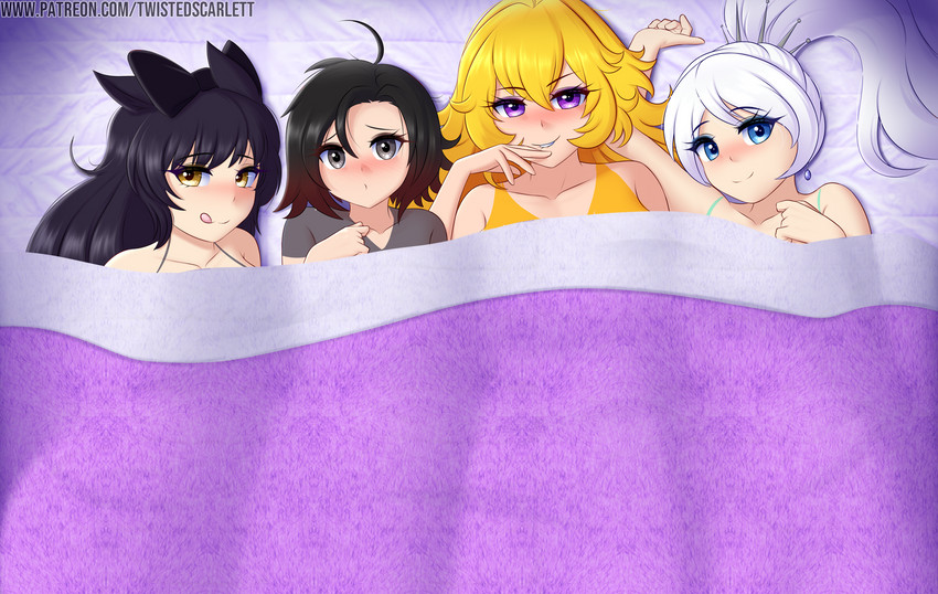 blake belladonna, ruby rose, weiss schnee, and yang xiao long (rooster teeth and etc) created by twistedscarlett60