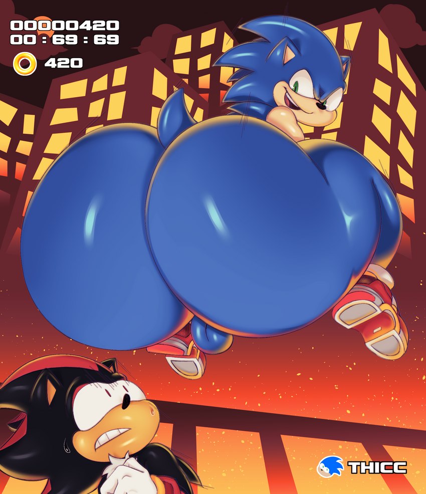 shadow the hedgehog and sonic the hedgehog (sonic the hedgehog (series) and etc) created by trashdrawy