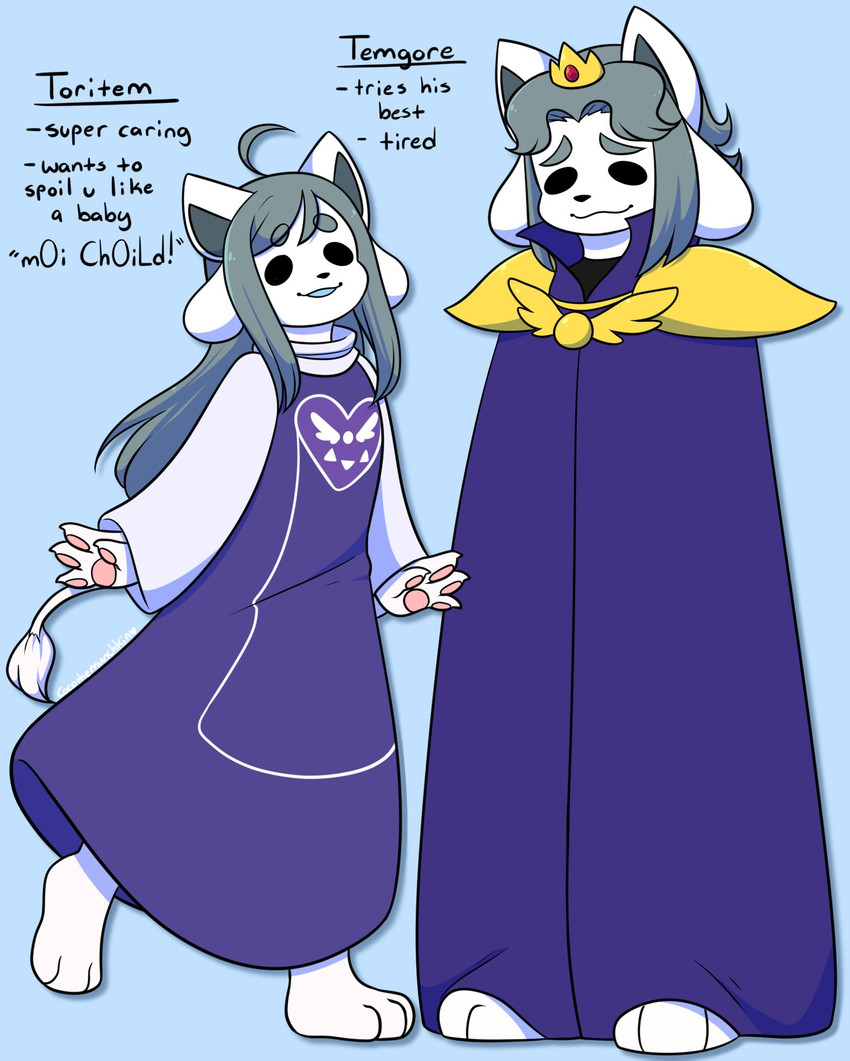 asgore dreemurr, temmie, and toriel (undertale (series) and etc) created by cocothemunchkin