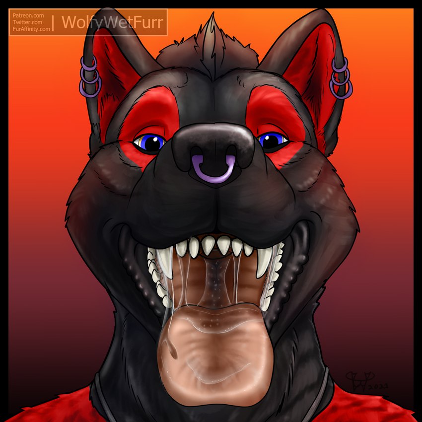 ambiguous_gender bodily_fluids breath dripping happy jaws mouth_shot open_mouth panting saliva saliva_drip saliva_on_tongue saliva_puddle saliva_string solo teeth tongue tongue_out wolfywetfurr_(artist) canid canine canis mammal wolf 1:1 bust_portrait digital_media_(artwork) hi_res portrait female_(lore)