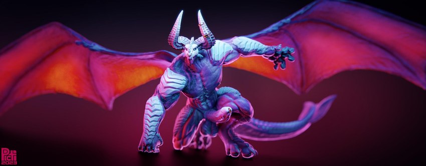 balls erection genitals male membrane_(anatomy) membranous_wings muscular nipples penis piercing scales solo tail wings picti mythology radu demon dragon mythological_creature mythological_scalie scalie 3d_(artwork) digital_media_(artwork) hi_res