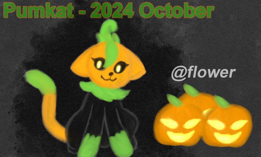 ambiguous_gender feral food for_a_head fruit glowing glowing_eyes green_hair hair plant pumpkin pumpkin_head simple_background solo tail someflowerseyes pumkat domestic_cat felid feline felis mammal object_head absurd_res digital_media_(artwork) digital_painting_(artwork) hi_res shaded simple_shading male_(lore)