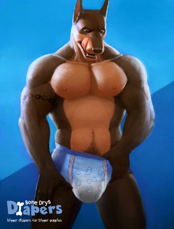 body_hair clean_diaper clothed clothing diaper happy_trail licking licking_lips licking_own_lips male muscular muscular_male pubes seductive self_lick solo tongue tongue_out wearing_diaper wetness_indicator colt3n canid canine canis dobermann domestic_dog mammal pinscher hi_res