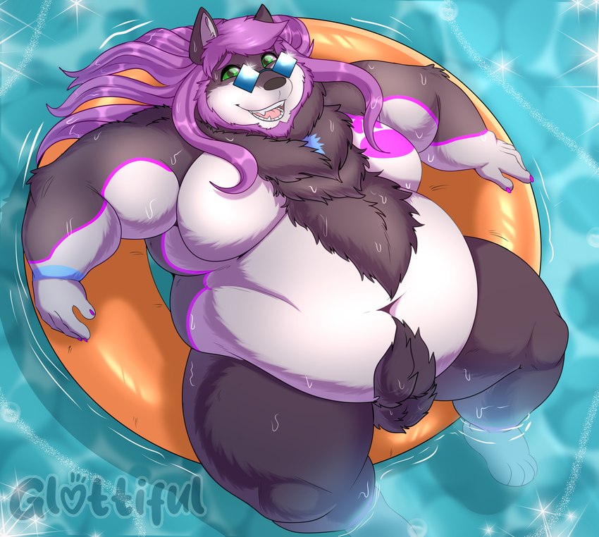 anthro belly belly_expansion belly_up big_belly chubby_cheeks clenched_hands expansion fat_rolls huge_belly in_swim_ring inflatable male navel nipples obese obese_anthro obese_male overweight overweight_anthro overweight_male partially/fully_submerged partially_submerged pool_float pool_toy slightly_chubby solo swim_ring swimming_pool thick_arms thick_thighs glottiful absurd_res hi_res