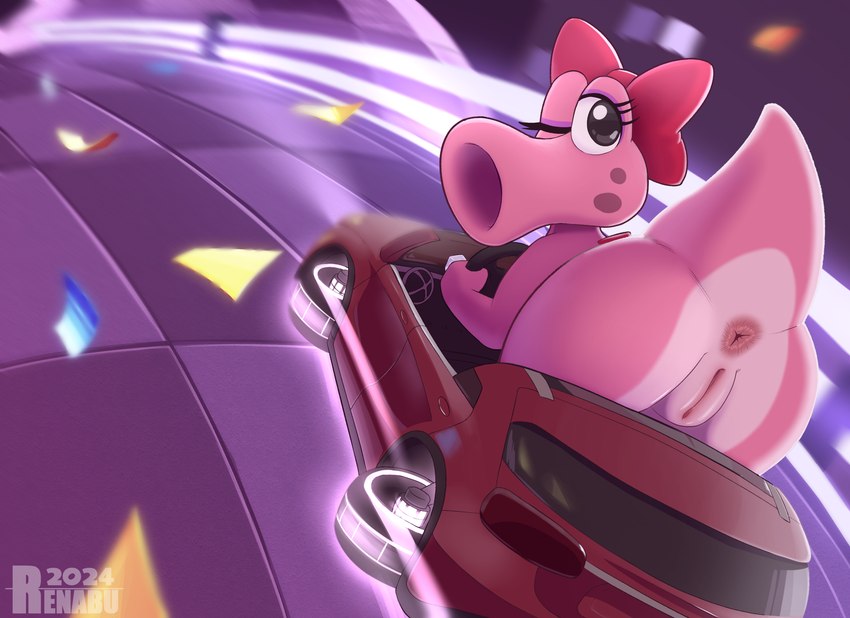 anus butt car female genitals inside_car inside_vehicle pussy racing solo vehicle renabu mario_bros mario_kart mario_kart_8_deluxe nintendo birdo 2024 hi_res