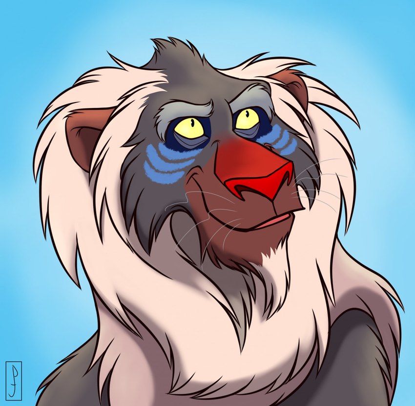 beard facial_hair feral male mane markings mature_male solo priestofjashin disney the_lion_king rafiki felid lion mammal pantherine hi_res