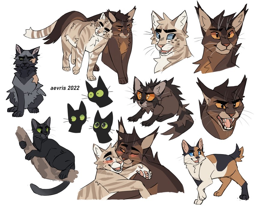 ambiguous_gender amputee blue_eyes blush brown_body brown_fur claws disability duo eyebrows fangs feral fur green_eyes grey_body grey_fur male open_mouth open_smile pawpads paws quadruped scar simple_background smile solo tail teeth whiskers white_background aevris ethan_(aevris) lexi_(aevris) morgan_(aevris) ryker_(aevris) valence_(aevris) xantho_(aevris) domestic_cat felid feline felis mammal 2022 absurd_res hi_res multiple_images