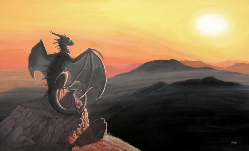 ambiguous_gender feral fog grass grey_body grey_scales horizon horn membrane_(anatomy) membranous_wings morning mountain outcrop outside plant rock scales scenic_view sky solo spines sun sunrise tail wings myenia european_mythology mythology dragon mythological_creature mythological_scalie scalie western_dragon 2010