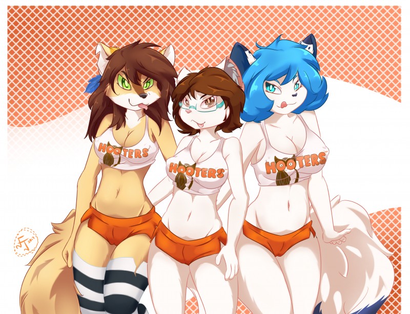 anary, gyan thunderwolf, and jessica (hooters) created by fejess96