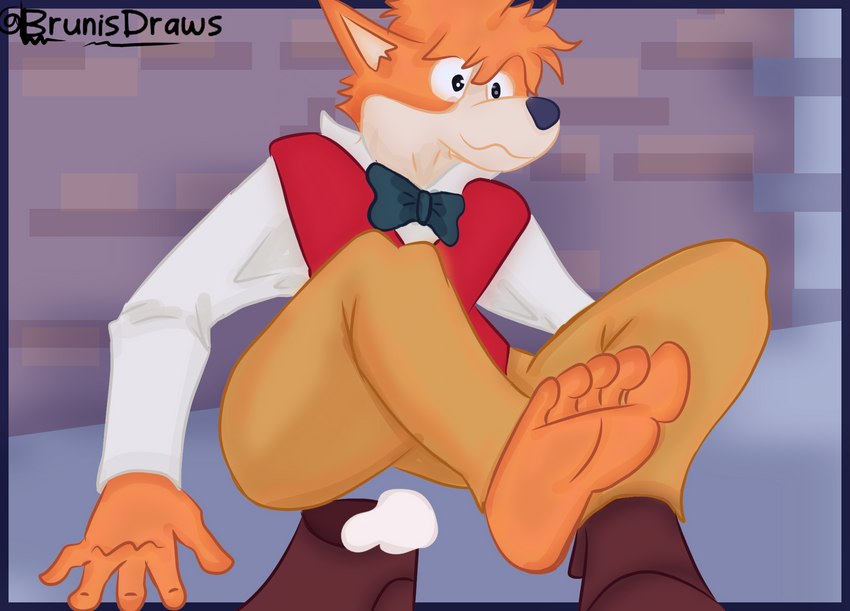 5_fingers 5_toes abstract_background anthro bottomwear bow_tie brown_clothing brown_footwear brown_shoes clothing feet feet_up fingers foot_fetish foot_focus footwear fur green_bow_tie hair humanoid_feet humanoid_hands long_shirt male nervous_smile orange_body orange_fur orange_hair pants plantigrade red_clothing red_topwear red_vest shirt shoes shoes_removed sitting socks soles solo tan_bottomwear tan_clothing tan_pants toes topwear vest white_clothing white_footwear white_shirt white_socks white_topwear brunisdraws sherlock_hound_(series) sherlock_hound canid canine canis domestic_dog humanoid mammal 2023 absurd_res alternate_version_at_source artist_name digital_drawing_(artwork) digital_media_(artwork) hi_res signature