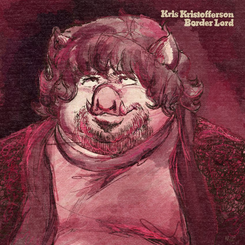 anthro brown_hair chubby_cheeks clothed clothing double_chin facial_hair hair male moobs obese obese_anthro obese_male overweight overweight_anthro overweight_male parody solo text nolovehugepleb border_lord dave_cooper kris_kristofferson domestic_pig mammal suid suina sus_(pig) 1:1 album_cover cover english_text hi_res