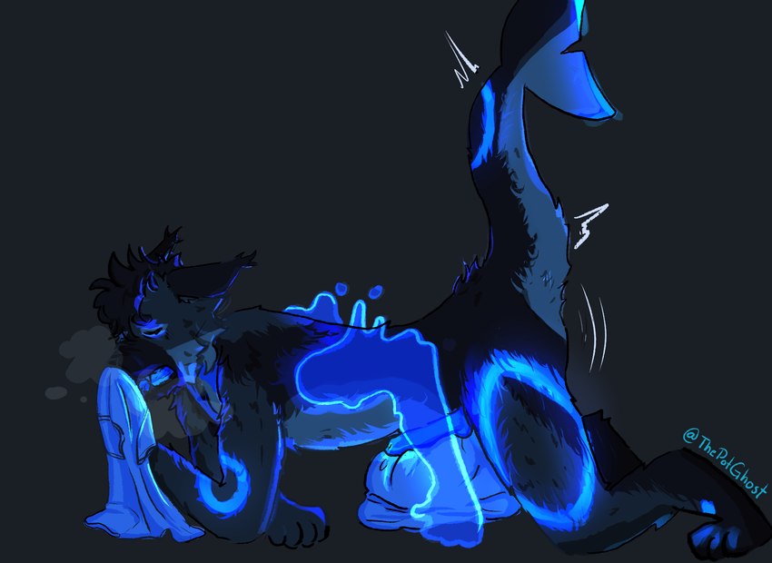 4_arms anthro bent_over blue_eyes blue_magic brown_body chest_tuft clothing darkness ears_back extra_limbs eyes_closed fin fur genitals glowing glowing_eyes glowing_genitalia glowing_markings glowing_penis glowing_pussy humping in_the_dark low_light magic magic_user male markings moan multi_arm multi_limb multicolored_body multicolored_fur musk musk_clouds musk_worship on_ground open_mouth paws penis pivoted_ears pussy raised_tail shaking sniffing sniffing_clothes sniffing_while_masturbating solo solo_focus summoning tail tail_fin tail_markings trembling tuft whining thepotghost aggy canid canine canis fish hybrid mammal marine shark wolf hi_res