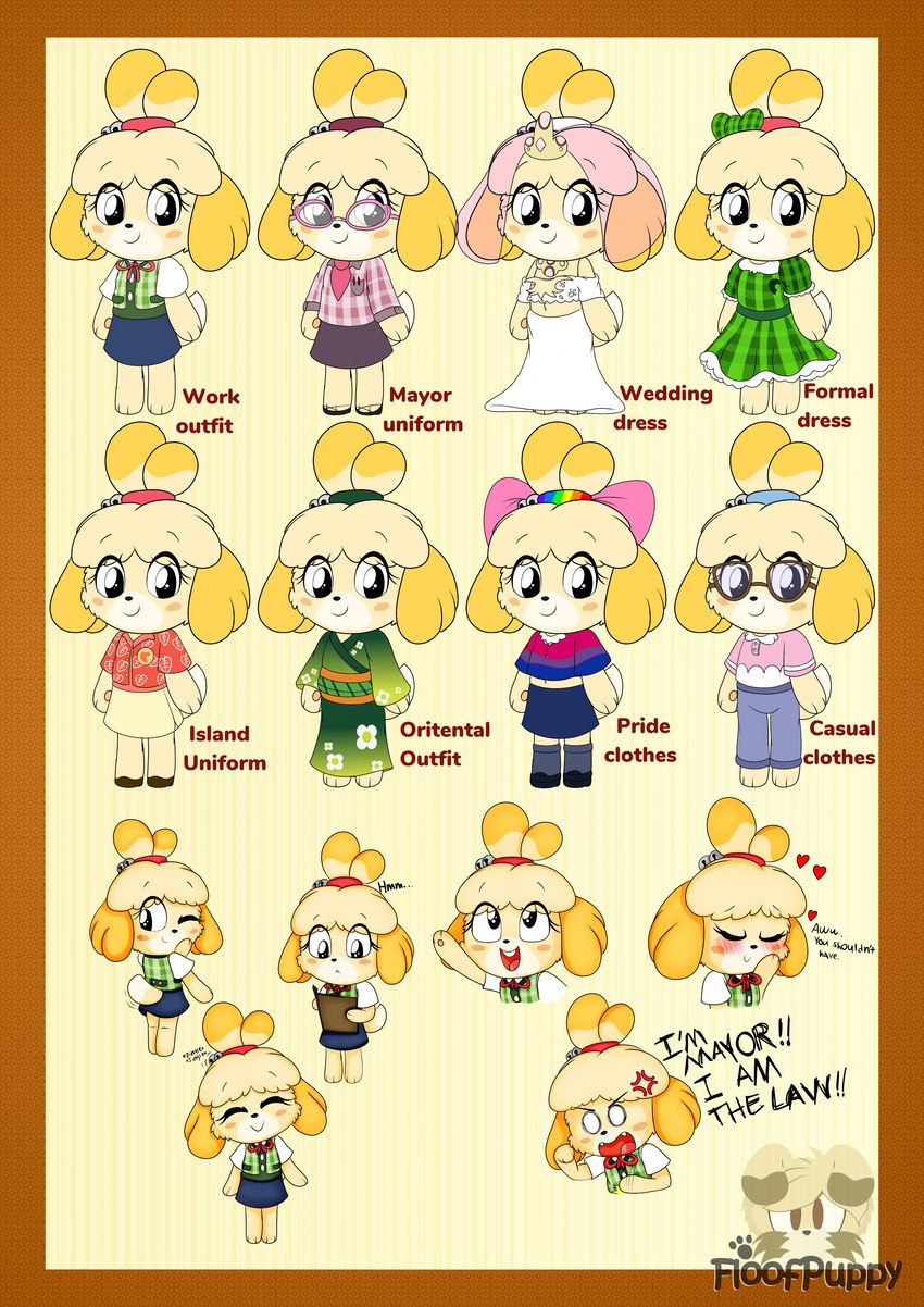 isabelle (animal crossing and etc) created by floofpuppy