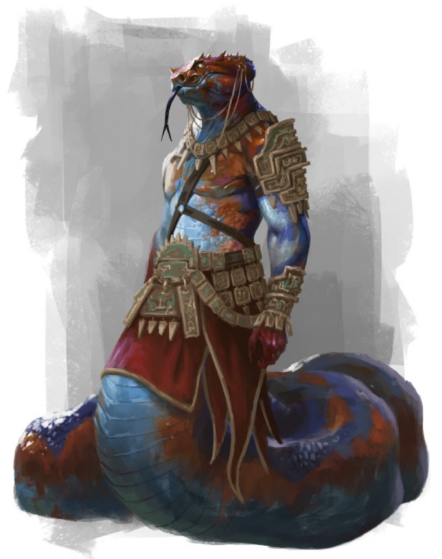 anthro apode armor blue_body blue_scales claws clothed clothing forked_tongue head_spikes jewelry legless male mostly_nude multicolored_body multicolored_scales necklace pupils red_body red_scales scales serpentine simple_background slit_pupils solo spikes spikes_(anatomy) tongue tongue_out topless vambrace yellow_eyes daarken dungeons_and_dragons hasbro wizards_of_the_coast draconcopode naga reptile scalie snake yuan-ti yuan-ti_abomination hi_res