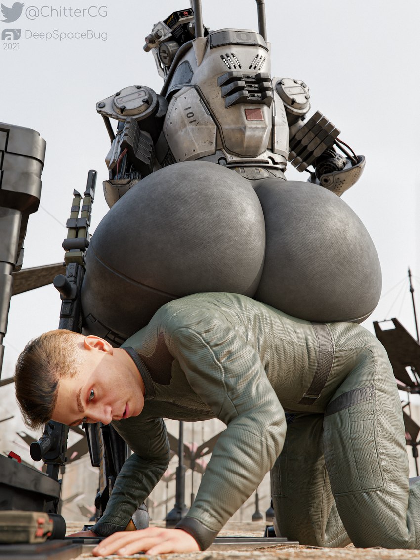 ambiguous_gender big_butt butt butt_focus clothing dominant_robot duo gun huge_butt jumpsuit machine male male/ambiguous not_furry ranged_weapon science_fiction sitting sitting_on_another weapon deepspacebug electronic_arts respawn_entertainment titanfall human humanoid mammal robot robot_humanoid spectre_(titanfall) 2021 3:4 3d_(artwork) absurd_res digital_media_(artwork) hi_res