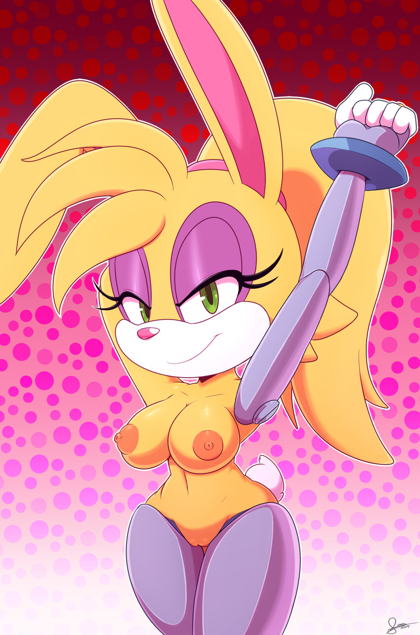 bunnie rabbot (sonic the hedgehog (archie) and etc) created by bigdon1992 and nyuroraxbigdon