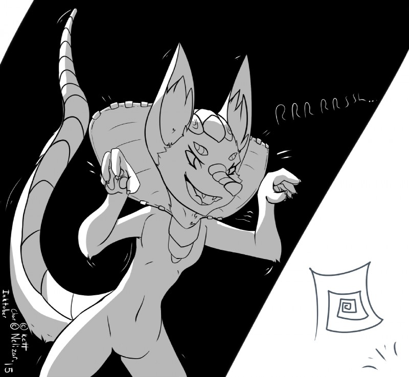 anthro black_background fangs fur simple_background teeth katheel._(artist) dracula nelizar canid canine canis hybrid mammal reptile scalie snake wolf 2015 black_and_white monochrome