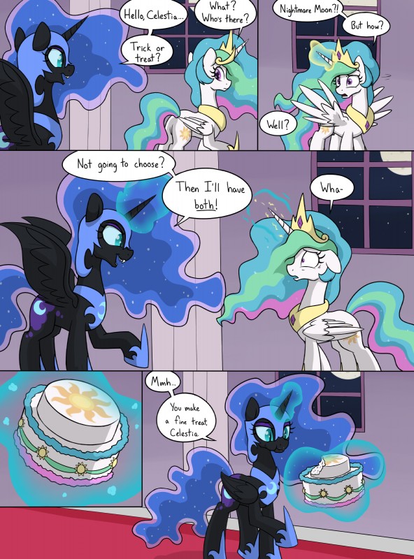 nightmare moon and princess celestia (friendship is magic and etc) created by skitterpone