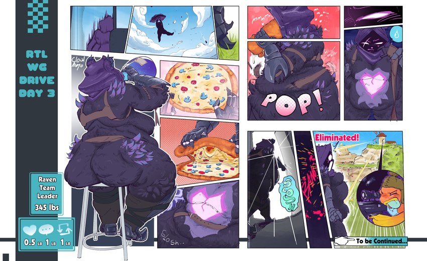 aiming anthro armor belly belt big_belly big_butt blue_tongue butt chugging drinking duo eating female flowberry_fizz food fungus fur furniture gliding grass gun landing mushroom obese obese_anthro obese_female one_eye_closed orange_body orange_scales overweight overweight_anthro overweight_female pizza plant purple_body purple_fur ranged_weapon rifle scales scar shooting sitting slosh sniper_rifle stool thick_thighs tongue tongue_out weapon weight_gain_drive cloudboyo epic_games fortnite fishstick_(fortnite) raven_team_leader bear fish mammal marine absurd_res comic hi_res