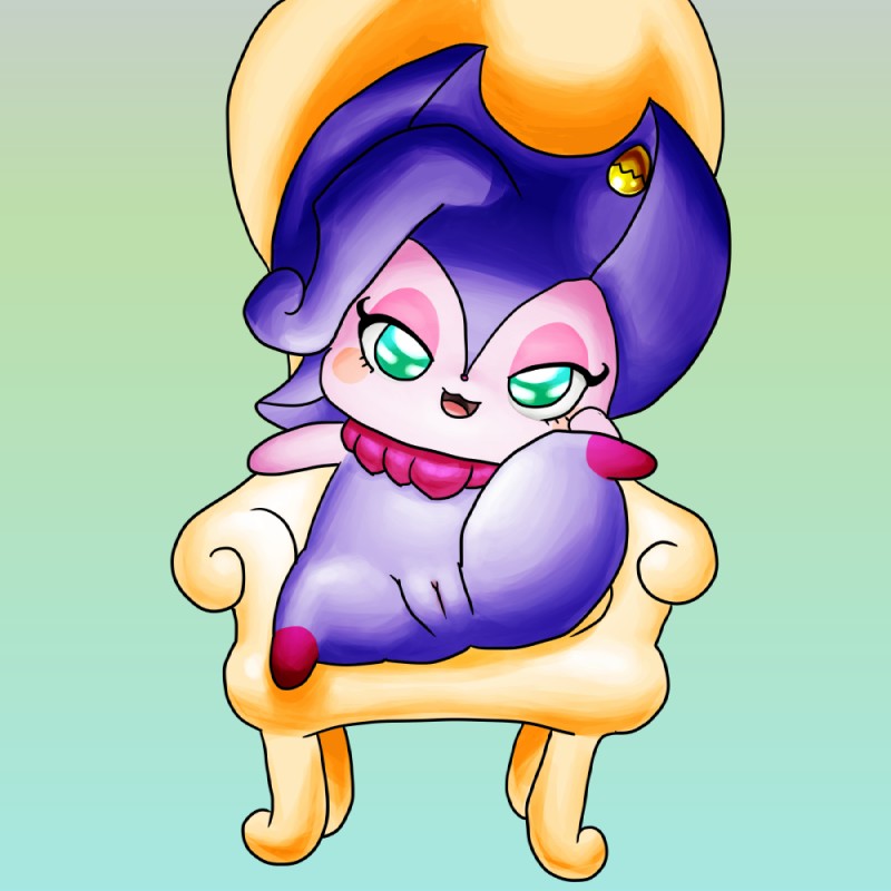 anthro biped chair eyelashes featureless_limbs female fur furniture genitals green_eyes hair looking_at_viewer nude open_mouth presenting presenting_pussy purple_body purple_fur purple_hair pussy semi-anthro sitting solo spread_legs spreading kyuubi360 himitsu_no_cocotama tama-shine cocotama mammal 1:1