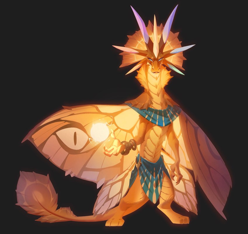 6_horns ambiguous_gender anthro digitigrade horn insect_wings magic_user multi_horn solo tail wings nicholas_kole dollightful_(copyright) mythology khepri_(dollightful) dragon mythological_creature mythological_scalie scalie absurd_res hi_res