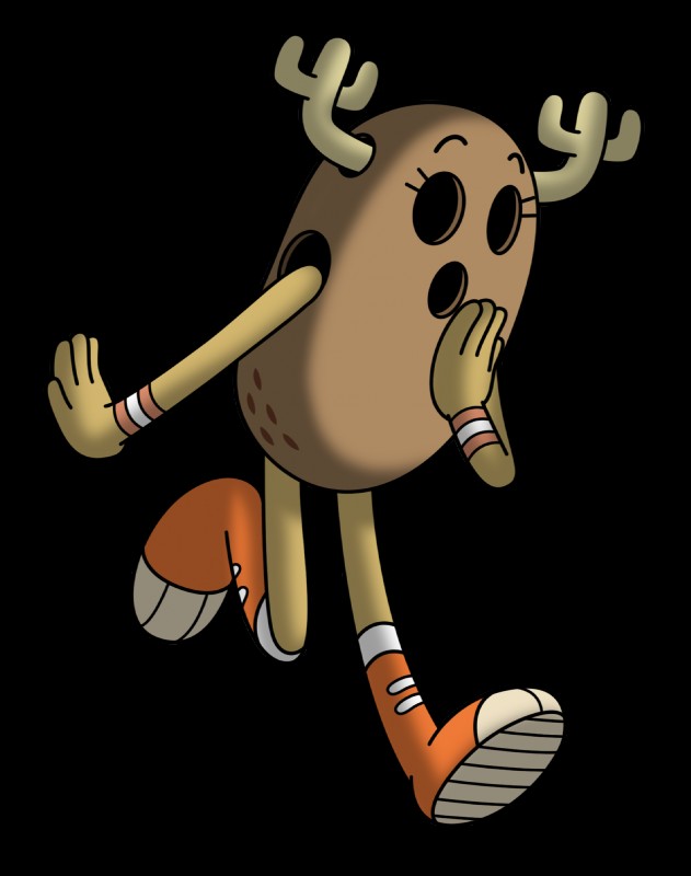 4_fingers anthro biped bracelet clothing curious female fingers footwear horn jewelry on_model shell shoes solo surprise walking wristband young emiridian cartoon_network the_amazing_world_of_gumball penny_fitzgerald deer mammal alpha_channel hi_res