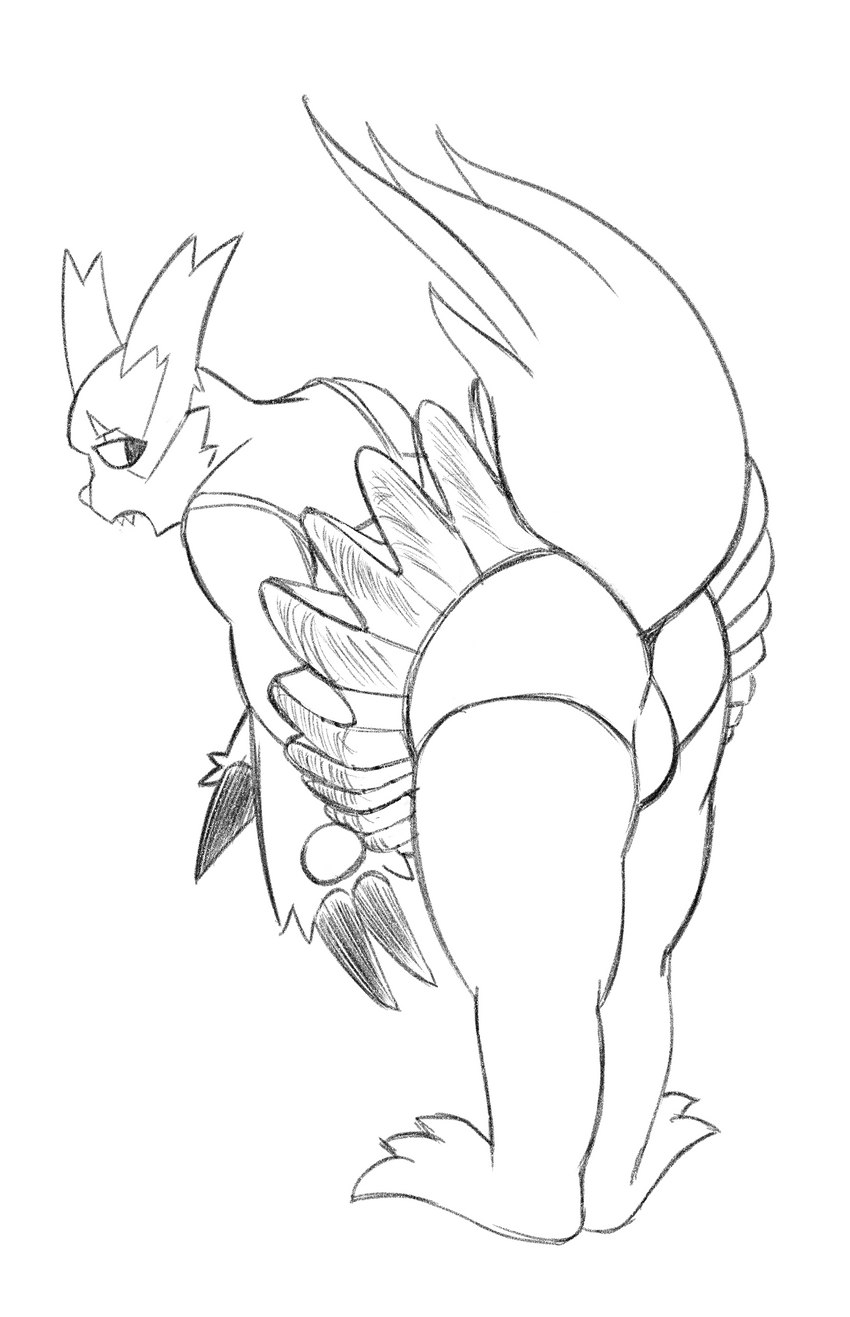 anthro bottomwear bulge claws clothed clothing crossdressing dancewear femboy leaning leaning_forward looking_at_viewer looking_back looking_back_at_viewer male panties skirt solo tail tail_under_skirt tutu underwear nova_nsfw nintendo pokemon generation_3_pokemon pokemon_(species) zangoose absurd_res hi_res monochrome