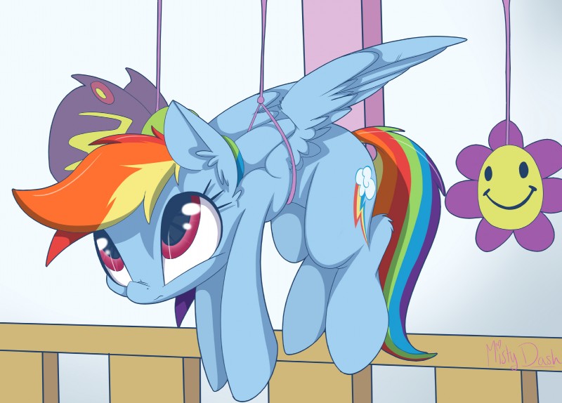 cutie_mark feathered_wings feathers female feral hair multicolored_hair multicolored_tail rainbow_hair rainbow_tail solo tail wings mistydash friendship_is_magic hasbro my_little_pony mythology rainbow_dash_(mlp) equid equine mammal mythological_creature mythological_equine pegasus 2016 hi_res