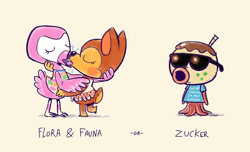 fauna, flora, and zucker (animal crossing and etc) created by hotdiggedydemon